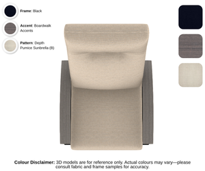 Telescope - Belle Isle - Cushion Supreme Swivel Rocker - black frame / boardwalk accent / depth pumice (B)