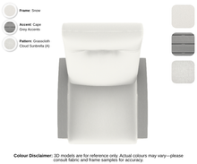 Load image into Gallery viewer, Telescope - Belle Isle - Cushion Supreme Swivel Rocker - snow frame / cape grey accent / grasscloth cloud (A)

