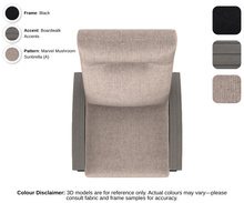 Load image into Gallery viewer, Telescope - Belle Isle - Cushion Supreme Swivel Rocker - black frame / boardwalk accent / marvel mushroom (A)
