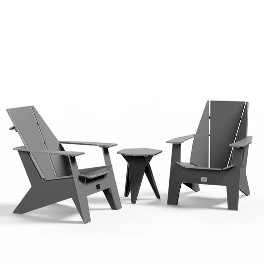ORI Muskoka Chairs with Side Table Bundle - Carbon Grey