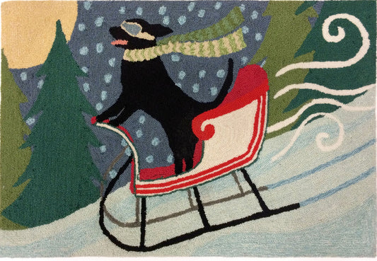Sledding Dog 20 X 30 Poly / Acrylic